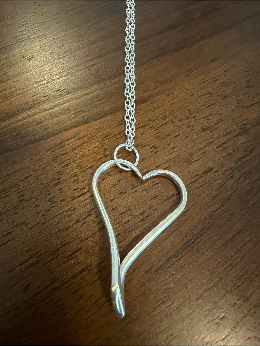 Fork Tine Heart Pendant Necklace